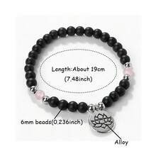 1 Pc Of Yoga Zen Style Simple And Versatile Lotus Pendant Bracelet For Men And Women To Pray For Blessings And Protect Themselves Buddha Bead Bracelet - Multicolor - View 11