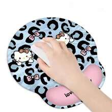 SANRIO 1pc Leopard Cartoon Print Wrist Rest Mouse Pad Keyboard Tray Set, Slow Rebound Memory Foam Wrist Pad To Reduce Wrist Pressure, Non-Slip Stable Base Compatible With Various Computer Desktops, Suitable For Home Office Dorm Online Classes Gaming, Cute Print Design Decorates Desktop, Practical Computer Peripheral Wrist Protection - 1 Pc - View 12