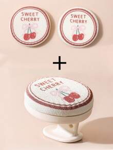 Cherry Pattern Handheld Exfoliating Scrub Brush, Powerful Body Scrubber For Dead Skin Removal, Bathing Back Brush, Brush + Replacement Cloth Set - Multicolor - View 7