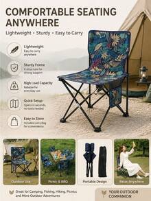 1pc Outdoor Folding Chair Camping BBQ Folding Table Camping Moon Chair Outdoor Portable Table And Chair Set - Folding Chair - View 4