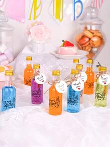 50pcs Mini Wine Bottle Party Set,1.7oz / 50ml Multi-Purpose Wine Bottle, Equipped With Golden Spiral Cap, Funnel, Label And Ribbon,Empty Bottle Hold Juice, Alcoholic Beverages, Homemade Wine, Birthday Party Or Wedding Diy Party Gifts. - One Size - View 8