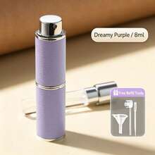 Luxury Leather Lipstick-Shaped Perfume Refillable Bottle, Mini Portable Perfume Sample Spray Bottle, Travel Perfume Dispenser, Multiple Colors Available - White - View 3