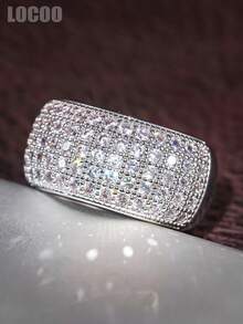 1pc Elegant Cubic Zirconia Ring For Women, Wedding Engagement Party Jewelry, Valentine's Day Gift - 1# - View 4