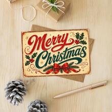 20pcs Christmas Holiday Postcards, Christmas Greeting Cards For Friends And Family, Reindeer, Santa Claus, Snowman And Christmas Tree Illustration Wall Collage Set, Suitable For Home Decor, Perfect For Scrapbooking And Handmade Crafts - A - View 7