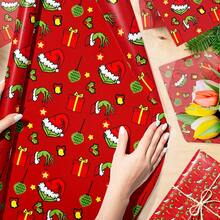 The Grinch The 10pcs/Set Christmas Party Green Monster Tissue Paper Gift Box Wrapping Paper 17g Moisture-Proof Candy Wrapping Paper Cartoon Decorative Crepe Paper Gift Decoration Stickers Christmas Gift Wrapping Paper - Multicolor - View 1