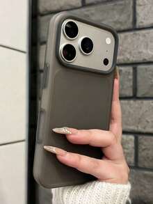 1 Buah Casing Ponsel Jelly Cair Macaron Dopamine Kompatibel Dengan iPhone 17 Pro, Gaya Segar, Matte yang Terasa di Kulit, Pelindung Anti Guncangan Cakupan Penuh Untuk iPhone 16promax/15pm/14pro/13, Transparan - Hitam - View 3