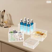 8pcs Modern Display Stands, Countertop Clear Food Risers For Buffet Table, Reusable Acrylic Pedestal Decoration For Cupcake - Transparent - View 1