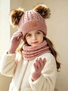 1 Set Knitted Wool Hat Set - Multicolor - View 3