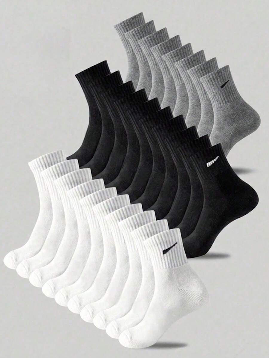 20/10/5 Pairs Random Kids Socks, Black White Grey Crew Footwear, School ...