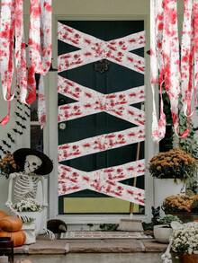 Blood-Stained Decorative Gauze Ribbon, Soft And Breathable Fabric, Dual-Purpose, Suitable For Cosplay Wound Props And Home Window/Ceiling Hanging Decor, Ideal For Home Decor Enthusiasts, Used For Entryway, Basement And Halloween Themed Home Decoration - A - View 8