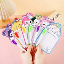 6pcs Random Sanrio Cute Cartoon Erasable Memo Boards, Hanging Whiteboards, Writable & Doodle Boards, Creative Writing, High-Quality Writing Paper, Suitable For Memos, Office Sticky Notes, Kitchen Messages, Doodling, Fun & Practical - Multicolor - View 2