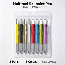 Multitool Ballpoint Pen, Built-In Screwdriver And Level Tool, Portable Multi-Function Pen For Home, Office And Outdoor Use - Round - View 9