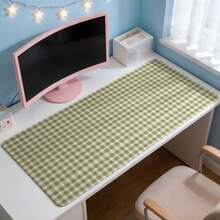 XXL Gaming & Office Desk Mat, Non-Slip Rubber Base, Extra Large Mouse Pad, Suitable For Computer & Laptop, Minimalist Fresh Avocado Green Plaid Design, Home, Gaming & Office Multi-Purpose, Practical Gift - Mouse Pad - View 1