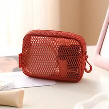 1pc/5pcs Tas Kosmetik Jaring untuk Perjalanan, Kantong Penyimpanan Kosmetik & Lipstik Portabel, Tas Pengatur Kabel Data - MultiWarna - View 14
