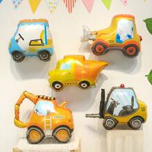 4/8pcs Construction Vehicle Foil Balloon Set, Includes Excavator And Bulldozer Patterns, Suitable For Birthday Party, Baby Shower, Photo Props And Party Supplies - View 5