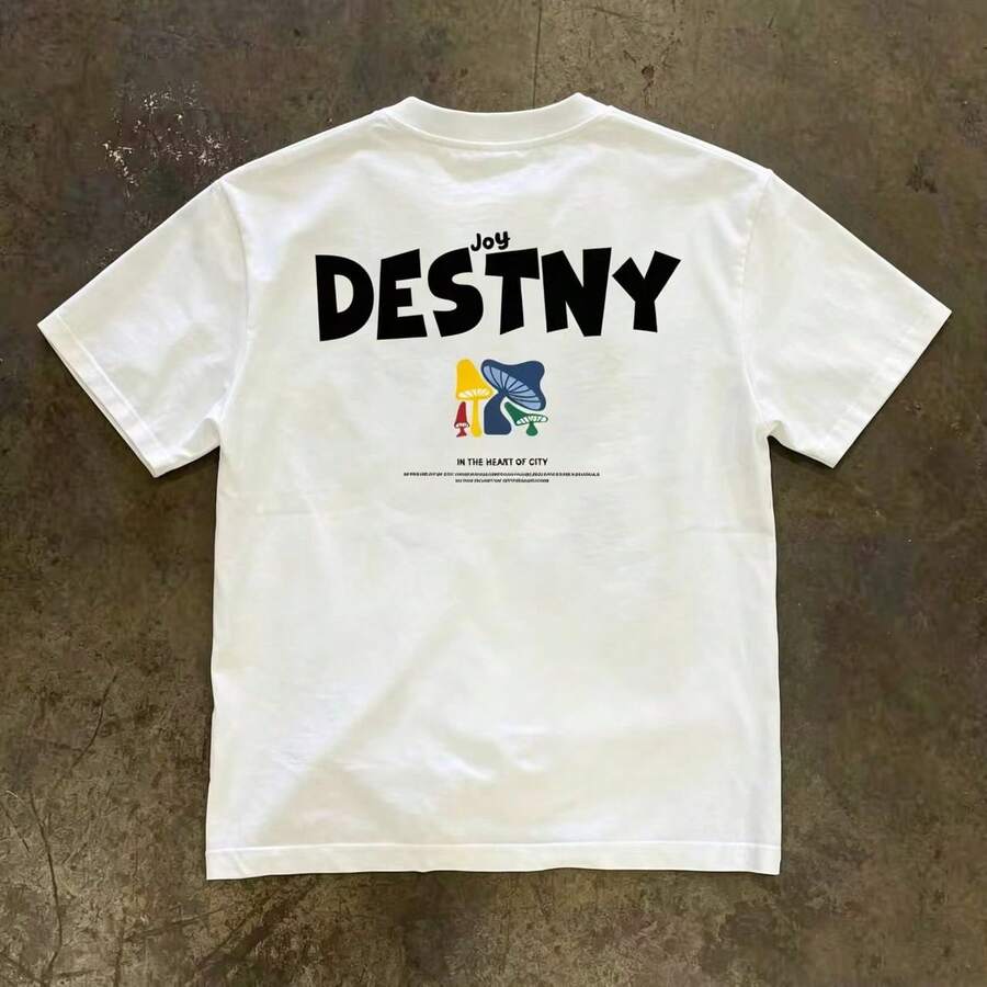 Women T-Shirts - 短袖--白色--彩色菇(ab面) - 查看 1