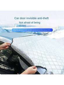 1pc/2pcs Car Front Windshield Cover, Thickened Wear-Resistant All-Season Snow Shield, Sun Protection, Heat Insulation, Frost And Freeze Prevention, Suitable For Sedan, SUV, Off-Road Vehicle, Self-Driving Parking Protection, Christmas, Halloween Travel Car Accessories - Silver - View 4