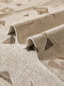 1pc Anti-Claw Scratch Retro Graphic Couch Pad, Breathable Textured Sofa Slipcover, Durable Furniture Protector For Families With Pets & Kids - Khaki - View 8