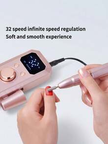 LEVIATECH 1件專業充電式電動指甲修剪機,便攜式電動磨甲器,附LED顯示螢幕,32段速度控制,正反轉切換,附腰夾,適用於壓克力凝膠指甲油卸除、美甲與足部護理,居家與沙龍使用 - 彩色 - 查看 8