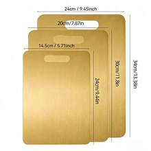 1/3pcs Stainless Steel Cutting Board, Kneading Board, Chopping Board, Double-Sided Use, Suitable For Meat, Vegetables, Fruits, Essential Kitchen Tool For Home - Gold - View 13