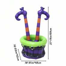 1pc Halloween Inflatable Cauldron Cooler, 23.6 X 26.4 Inch Giant Inflatable Black Cauldron And Stirring Rod Ice Bucket, Suitable For Swimming Pool Halloween Party Photo Props Decoration (Cauldron And Stirring Rod) - Ice Bucket - View 11