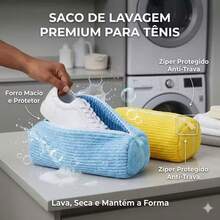 Kit 2 Sacos lavar Tenis Sapato Máquina Lavar roupas Protege não danifica Lavagem Segura Lavanderia - Visão 5