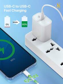 D8 20W USB C 快充充電器 (ETL 認證) - PD 電源牆充，附 3.3 英尺 USB-C 轉 USB-C 線，相容 IP 17/16/16 Pro/15/15 Plus/15 Pro/15 Pro Max、Air 4/5、Pro 12.9/11，女性友善 Type C 充電器，便攜式 USB C 牆充，適合旅行，ETL 認證 PD 充電器，相容 Apple 裝置，輕巧 USB C 充電器，耐用線材，高品質 20W USB C 充電器 - 白色 - 查看 4