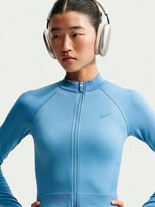 Nike 女款 AS W NP DF SMLS FZ 中層夾克 針織無帽外套 IO4467-486 - 藍色 - 查看 3