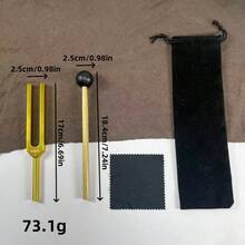 1組金色調音叉套組，128Hz、256Hz、512Hz、528Hz不同頻率共振調音叉，適合休閒訓練 - 彩色 - 查看 9