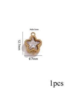1pc Stainless Steel 18K Gold-Plated Double-Hole Star-Shaped Round Connectors For DIY Bracelet And Necklace Jewelry Making - Connector - View 14