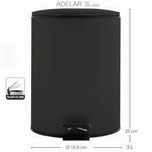 3-Liter Trash Can Made Of Black Stainless Steel With Soft-Close Function, Large Foot Pedal, And Scratch-Resistant, Fingerprint-Resistant Coating – Ideal For Modern Bathrooms And Kitchens - View 4