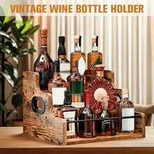 DZDSZQGST 3 Step Solid Wood Liquor Bottle Display Shelf, Coffee Syrup Rack Organizer, Countertop Liquor Wine Rack, Bar, Liquor Cabinet, Home Bar Shelf Stand For Liquor Whiskey, Spirits, Spice Rack - View 5