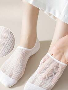 8 Pairs Summer Lightweight Anti-Slip Non-Slip Socks, Mesh Open-Front Invisible Short Socks, Versatile Women's Socks - Multicolor - View 5