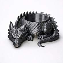 1pc Black Gothic Dragon Shaped Planter, 3D Printed Succulent Pot, Multi-Functional Desktop Storage Decor - Multicolor - View 8
