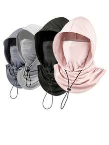 1pc Or 2pcs Unisex Balaclava Face Mask Head Cover, 3-In-1 Sweat-Wicking Quick-Dry Elastic Face Mask With Adjustable Drawstring, Suitable For Cycling, Motorcycle Riding, Running, Jogging, Sports, Hiking, Fishing, Outdoor Leisure - Multicolor - View 11