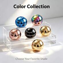 Rotating Sphere Fidget Gyro Ball, Pocket Sized Desktop Spin Toy, Quiet Smooth Rotation Focus Gadget, Stylish Hand Spinning Ornament, Premium Desk Accessory & Unique Gift For Adults - Multicolor - View 5