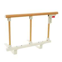 3-Speed Elderly Bed Railing, Foldable Bedside Safety Fence, Used For Getting In And Out Of Bed And Rehabilitation Training, 26.77 * 17.32 Inches - White+Wood Color - View 10