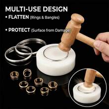 KLONKEE Jewelry Nylon Flat Block, Bent Ring And Bracelet Shaping Repair Tool, Wear-Resistant Smooth Jewelry Shaping Anvil, Suitable For Goldsmith DIY Jewelry Care - Jewelry Nylon Flat Press Block - View 4