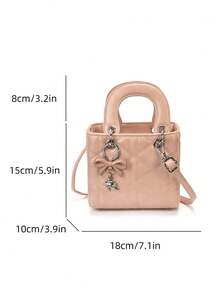 FEISTURE Women's Quilted Solid Color Handbag, Fashionable Shoulder Crossbody Bag With Bow Pendant, Suitable For Ladies, Work, School, Purse, Casual - Multicolor - View 18