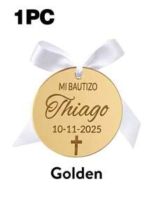 Personalized Baptism Gift Tags, Customized Gold Acrylic Cross Baptism Party Favor Tags, Baby Baptism Party Decoration, Gift Box Labels, Keepsake Charms - Multicolor - View 19