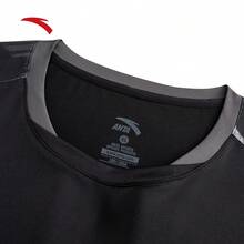Anta Dingyin Men's New Quick-Dry Breathable Short Sleeve T-Shirt, Sports Training & Match Top - Basic Black-4 - View 3