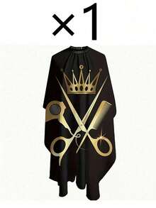 1pc Barber Cape Apron, Scissors And Comb Pattern, Suitable For Barbershop, Home And Beauty Salon - Multicolor - View 10