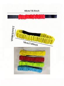 1/3/5 buah Tali Pengikat Kaki Lomba Lari Tiga Kaki Warna Acak, Set Perlengkapan Tim Olahraga Luar Ruangan, Tali Pengikat Elastis dengan Perekat Velcro yang Dapat Diatur - MultiWarna - View 7