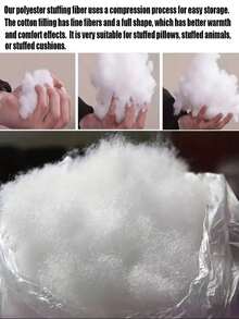 1pc 400g Compressed High-Quality High-Elasticity White Polyester Fiber Filling Cotton, Soft And Fluffy, High-Elasticity Pillow Core Filling Material, Suitable For DIY Dolls And Handmade Pillows, Warm Filling, Christmas Decoration - Multicolor - View 7