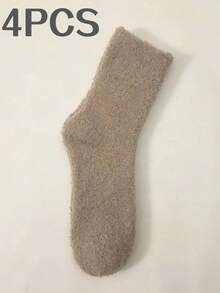 1/2/4/6 Pairs Multi-Size Thickened Women's Home Sleep Socks, Floor Socks For Sleeping And Postpartum Recovery, Autumn/Winter - Multicolor - View 21
