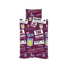 Aston Villa FC Patchwork Duvet Cover Set - Burgundy/Yellow/White - View 2