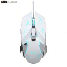 MageGee 1pc G10 Wired Gaming Mouse, 7-Color Breathing LED Backlit Gaming Mouse, 6-Level Adjustable DPI (Up To 3200 DPI), Ergonomic Optical Computer Mouse With 7 Buttons, Suitable For Windows PC Gamers - - Pure White - View 10