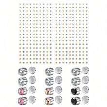 14Pcs/Set Fake Nose Ring Stud Nose Stud Clip On Lip Ear Non Pierced JewelryWith Face Gems, Fake Piercings Belly Button Sticker - Multicolor - View 10