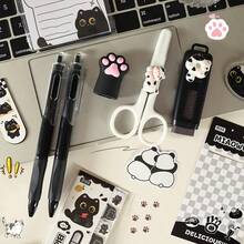 1 Set New Black Cat Theme Creative Cute Cartoon Stationery Set, Suitable For Office And School Use, Perfect Learning Reward - Sets - View 5
