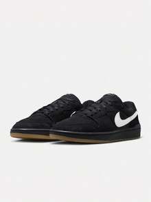 Men's NIKE SB CODE 58 Low-Top Skateboard Shoes IB0108-001 - Black and White - View 3